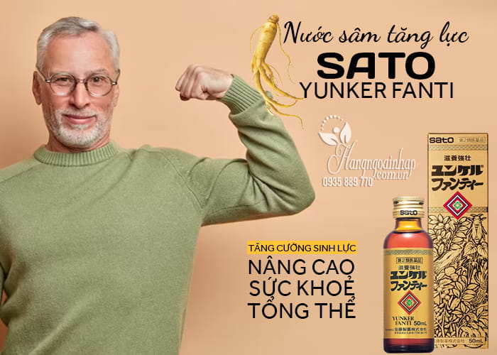 Nước tăng lực sâm Sato Yunker Fanti 50ml nội địa Nhật Bản 1