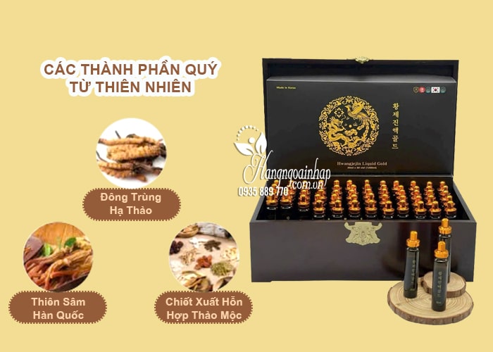 Tinh chất đông trùng hạ thảo Hwangjejin Liquid Gold 60 ống 4