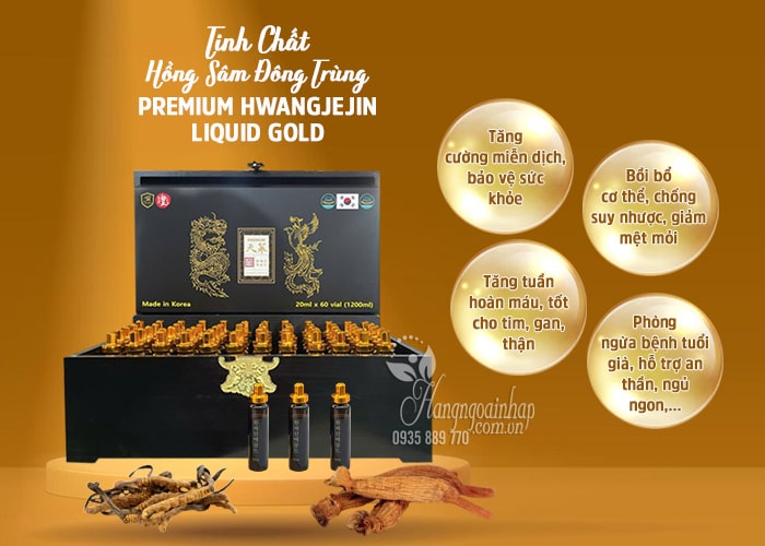 Tinh chất hồng sâm đông trùng Premium Hwangjin Liquid Gold 78