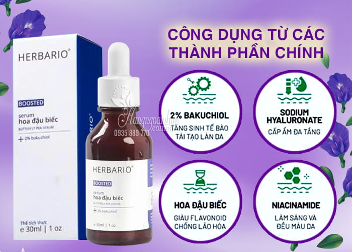 Boosted serum hoa đậu biếc Herbario 30ml chính hãng 45