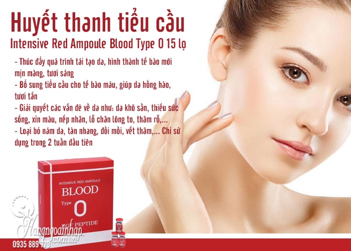 Huyết thanh tiểu cầu Intensive Red Ampoule Blood Type O 15 lọ 5