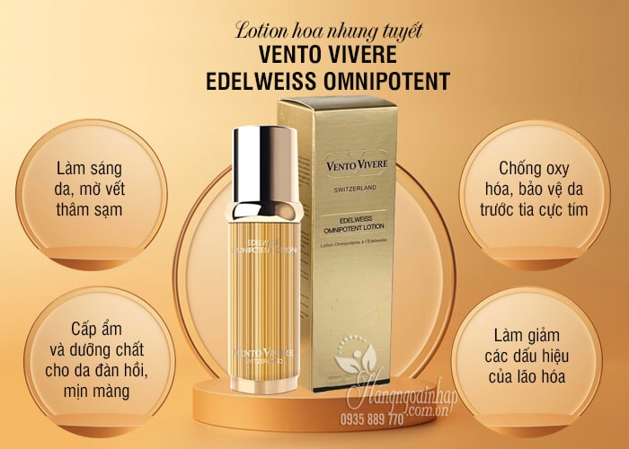 Lotion hoa nhung tuyết Vento Vivere Edelweiss Omnipotent 57