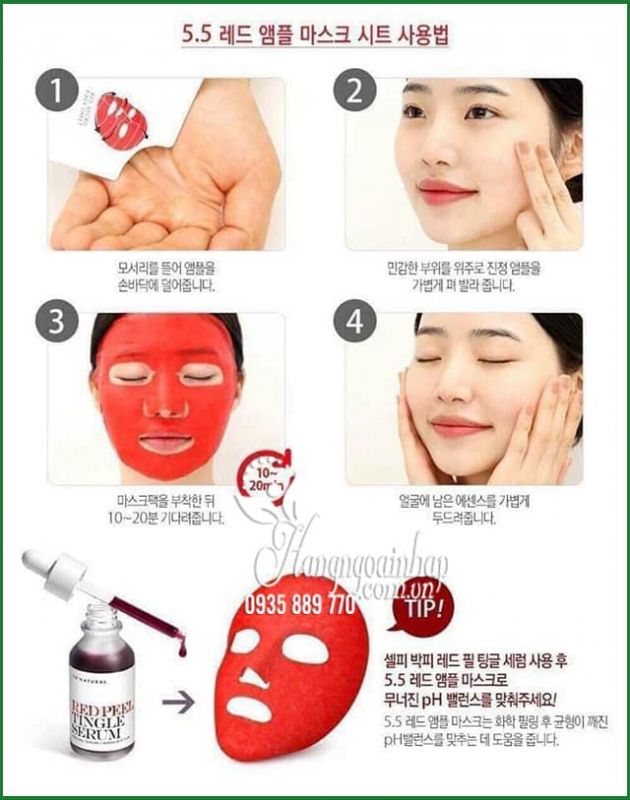 Mặt nạ cân bằng da So Natural pH 5.5 Red Ampoule Mask 1