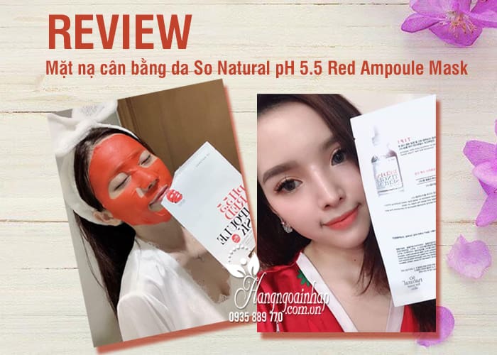 Mặt nạ cân bằng da So Natural pH 5.5 Red Ampoule Mask 5