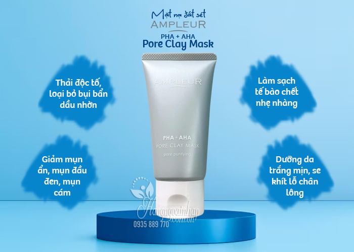 Mặt nạ đất sét Ampleur Pore Clay Mask của Nhật Bản công dụng