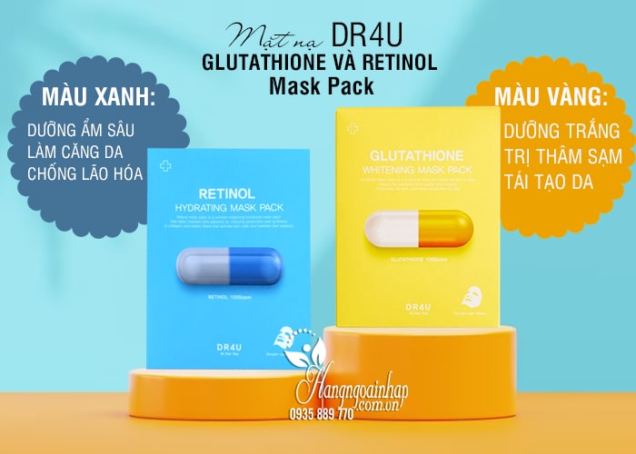 Mặt nạ DR4U Glutathione và Retinol Mask Pack Hàn Quốc 5