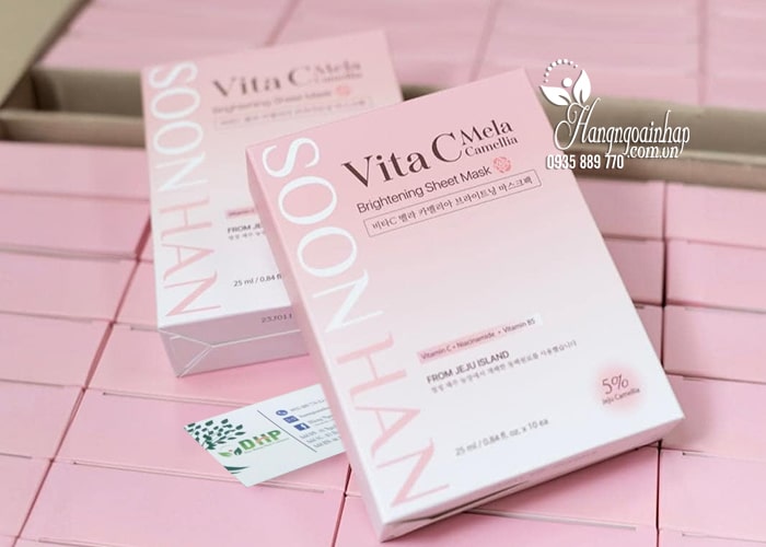 Mặt nạ dưỡng trắng da Vita C Mela Camellia của Hàn Quốc  9