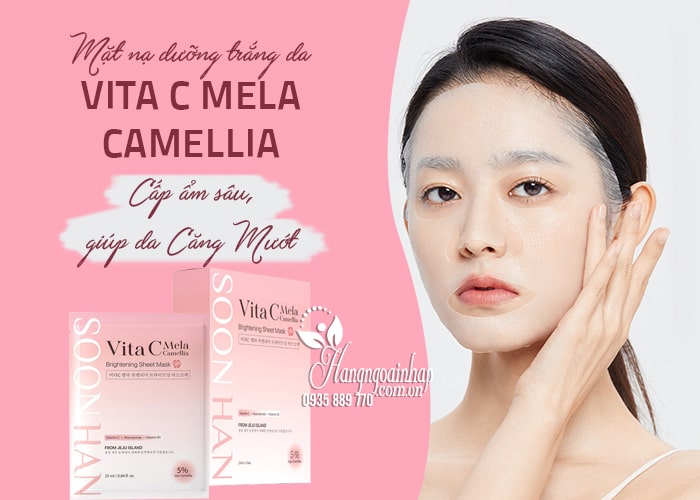 Mặt nạ dưỡng trắng da Vita C Mela Camellia của Hàn Quốc  1