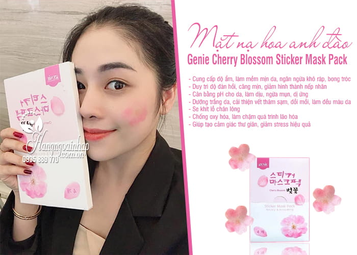 Mặt nạ hoa anh đào Genie Cherry Blossom Sticker Mask Pack 2