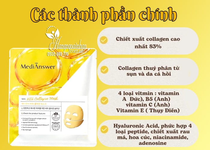 Mặt nạ MediAnswer Vita Collagen Mask của Hàn Quốc 67