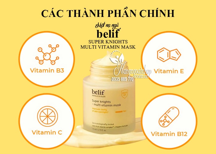 Mặt nạ ngủ Belif Super Knights Multi Vitamin Mask 75ml Hàn Quốc 56