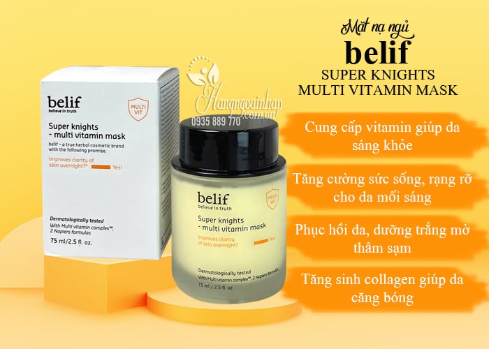 Mặt nạ ngủ Belif Super Knights Multi Vitamin Mask 75ml Hàn Quốc 67