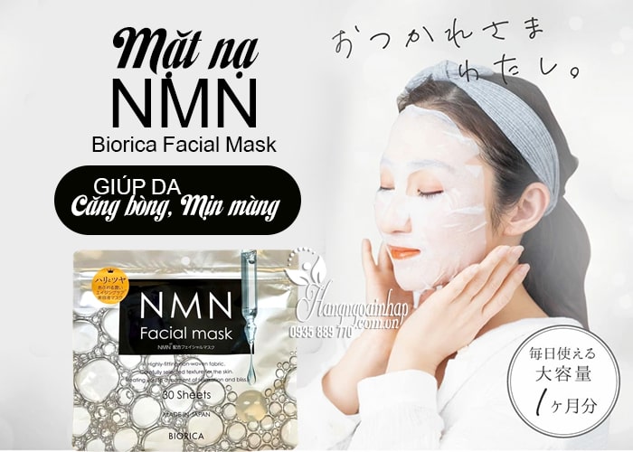 Mặt nạ NMN Biorica Facial Mask của Nhật Bản túi 30 miếng 12
