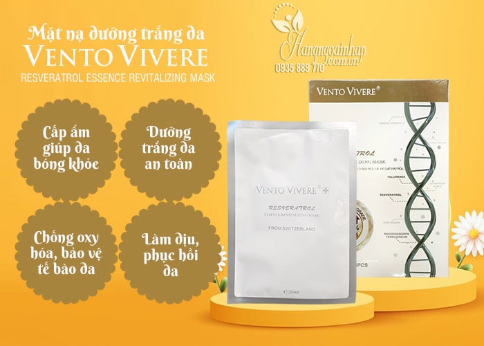 Mặt nạ Vento Vivere Resveratrol Essence Revitalizing Mask  3