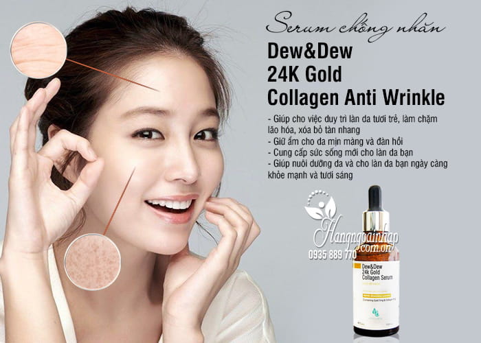 Serum chống nhăn Dew&Dew 24K Gold Collagen Anti Wrinkle 50ml 7