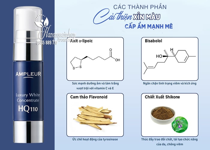 Serum đặc trị thâm nám Ampleur Luxury White Concentrate HQ110 8