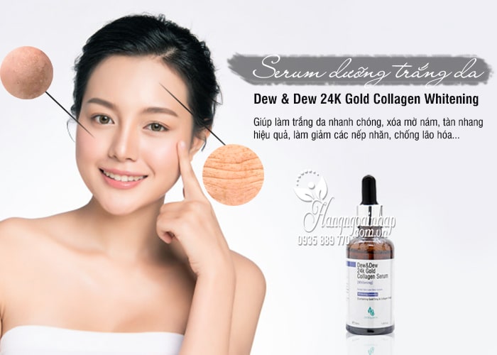 Serum dưỡng trắng da Dew & Dew 24K Gold Collagen Whitening Hàn Quốc 50ml  1