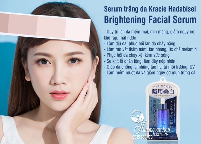 Serum trắng da Kracie Hadabisei Brightening Facial Serum  5