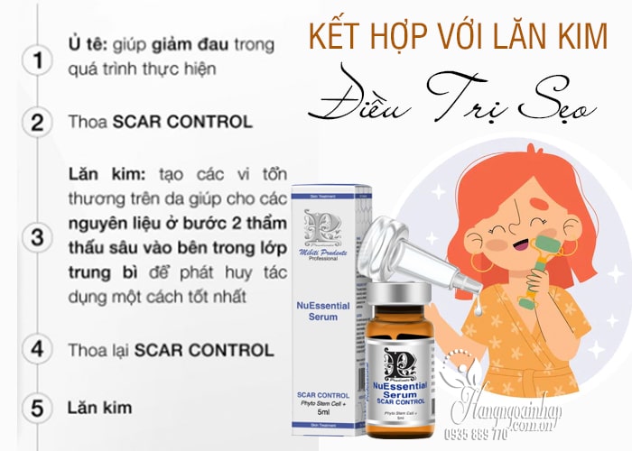 Tế bào gốc trị sẹo rỗ sẹo lõm NuEssential Serum Scar Control 6