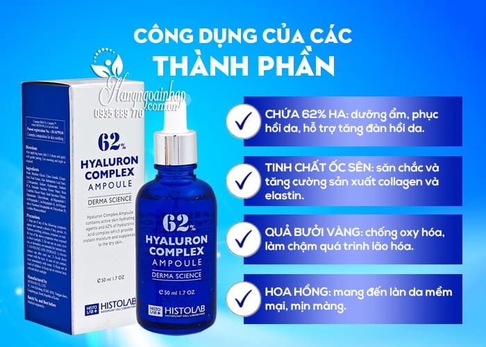 Tinh chất 62% Hyaluron Complex Ampoule Histolab chai 50ml 6