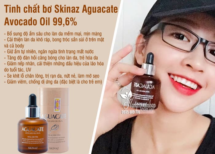 Tinh chất bơ Skinaz Aguacate Avocado Oil 99,6% của Hàn Quốc 7