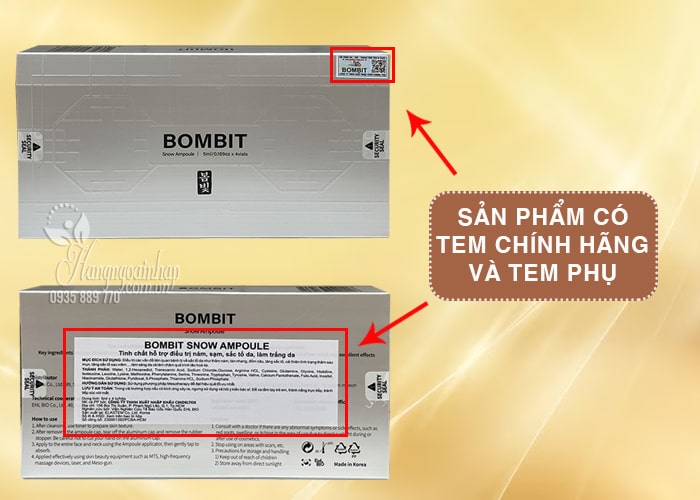 Tinh chất Bombit Snow Ampoule Mesotherapy 4 lọ của Hàn Quốc 89