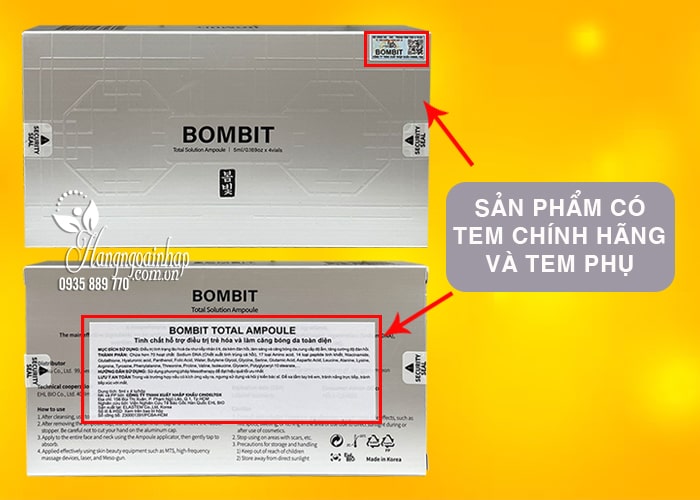 Tinh chất Bombit Total Solution Ampoule 5ml căng bóng da 90