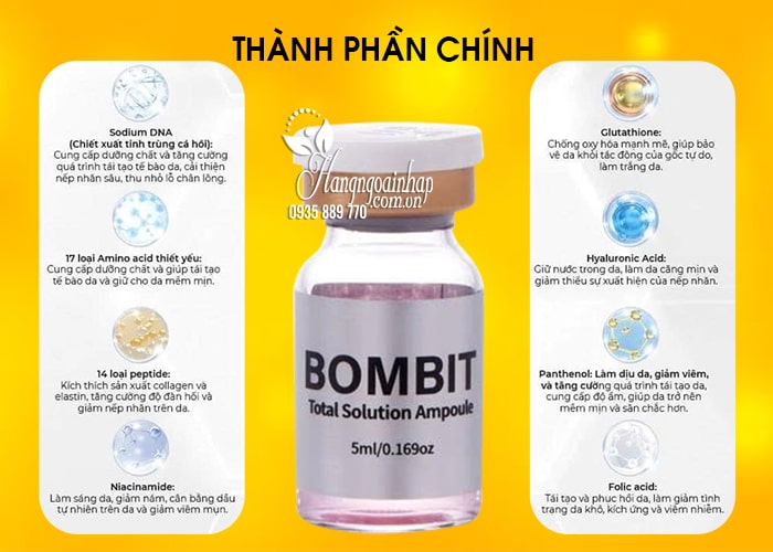 Tinh chất Bombit Total Solution Ampoule 5ml căng bóng da 34
