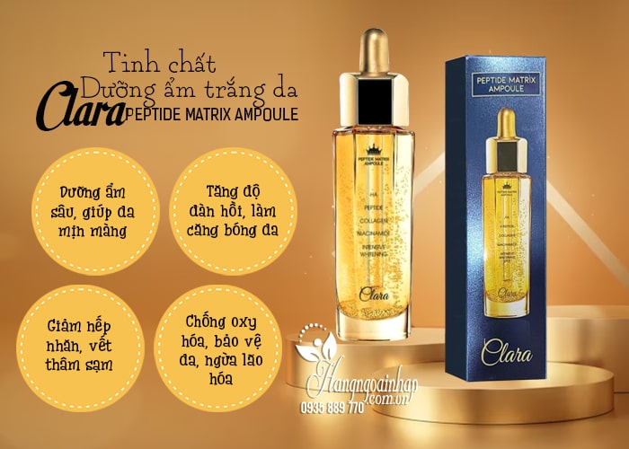 Tinh chất dưỡng ẩm trắng da Clara Peptide Matrix Ampoule 5