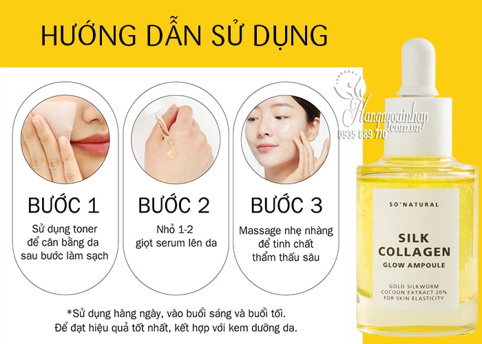 Tinh chất dưỡng da Silk Collagen Glow Ampoule của Hàn Quốc 89