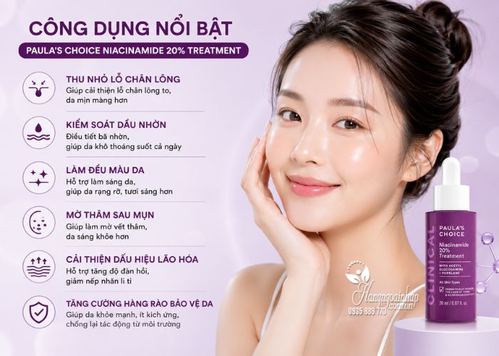 Tinh chất Paulas Choice Niacinamide 20% Treatment công dụng