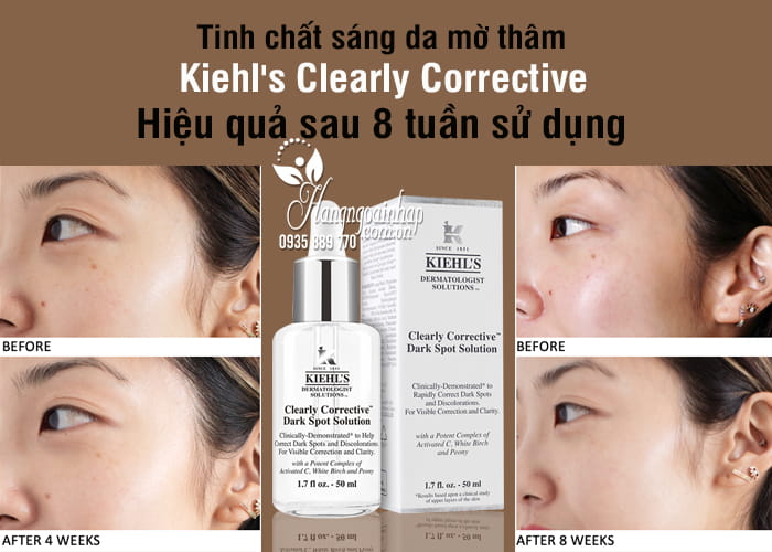 Tinh chất sáng da mờ thâm Kiehls Clearly Corrective 50ml Mỹ 1