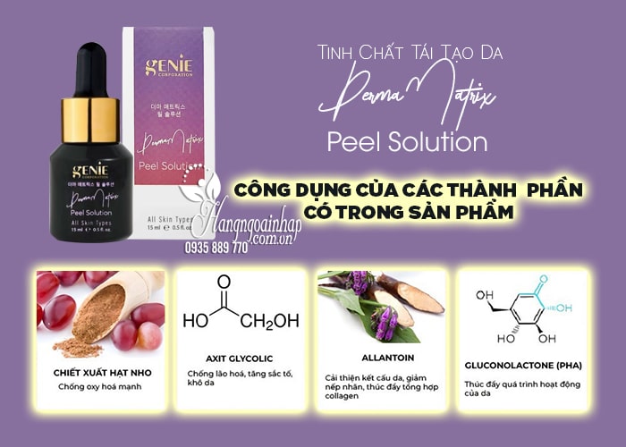 Tinh chất tái tạo da Genie Derma Matrix Peel Solution Hàn Quốc 9