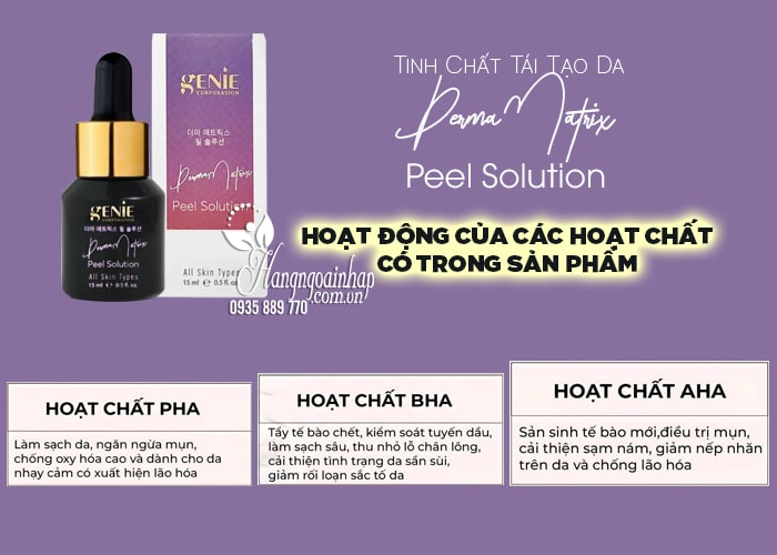 Tinh chất tái tạo da Genie Derma Matrix Peel Solution Hàn Quốc 5