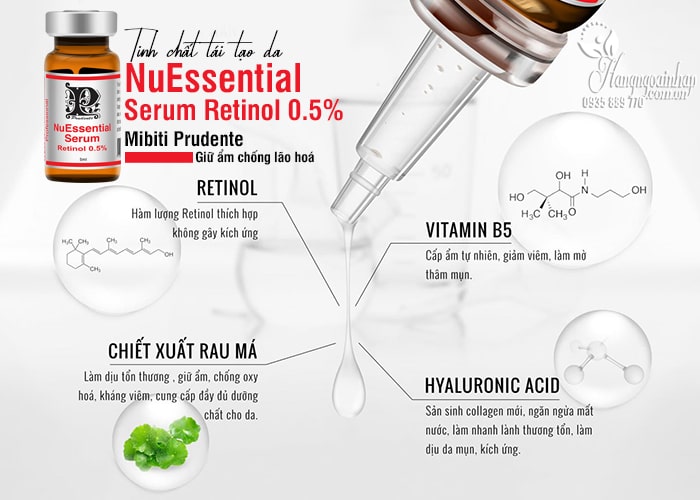 Tinh chất tái tạo da NuEssential Serum Retinol 0.5% Mibiti Prudente  1