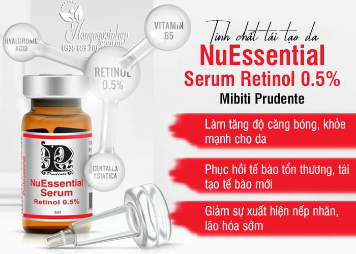 Tinh chất tái tạo da NuEssential Serum Retinol 0.5% Mibiti Prudente  7