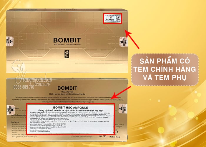 Tinh chất trẻ hóa da Bombit HSC Ampoule của Hàn Quốc 4 lọ 90