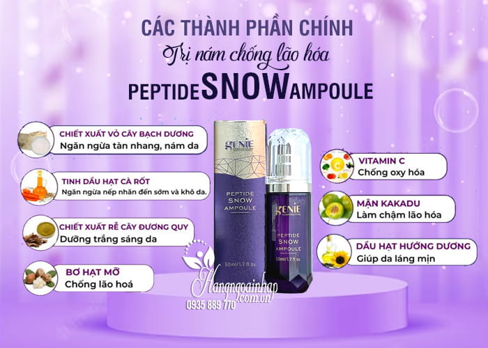 Tinh chất trị nám chống lão hóa Genie Peptide Snow Ampoule 2