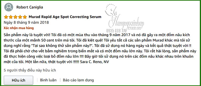 Tinh chất trị thâm nám Murad Rapid Age Spot Correcting Serum 7