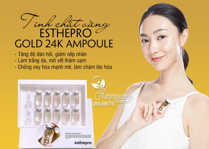 Tinh chất vàng Esthepro Gold 24k Ampoule 556 Hàn Quốc 0