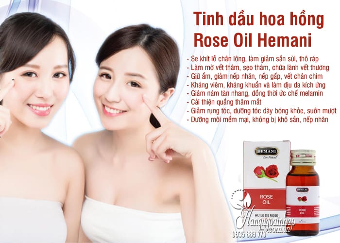 Tinh dầu hoa hồng Rose Oil Hemani chính hãng, chai 30ml 3