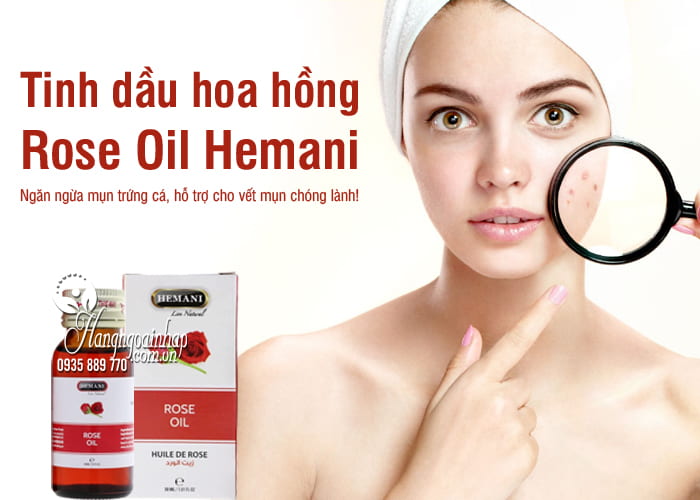 Tinh dầu hoa hồng Rose Oil Hemani chính hãng, chai 30ml 1