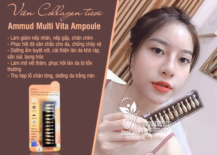 Viên Collagen tươi Ammud Multi Vita Ampoule set 12 Hàn Quốc 6