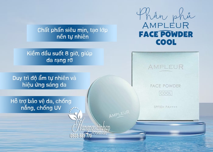 Phấn phủ kiềm dầu Ampleur Face Powder Cool 10g Nhật Bản 35