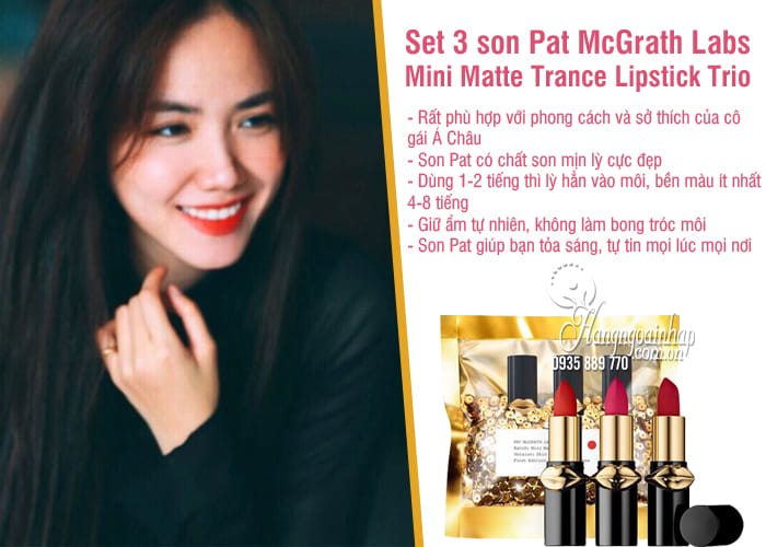 Set 3 son Pat McGrath Labs Mini Matte Trance Lipstick Trio 1