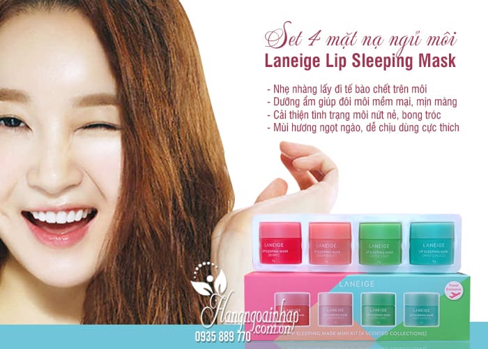 Set 4 mặt nạ ngủ môi Laneige Lip Sleeping Mask 32g Hàn 2