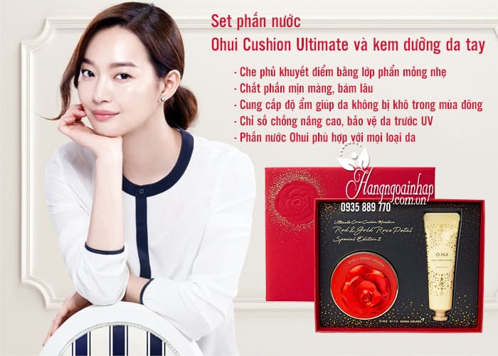 Set phấn nước Ohui Cushion Ultimate và kem dưỡng da tay 2018 2