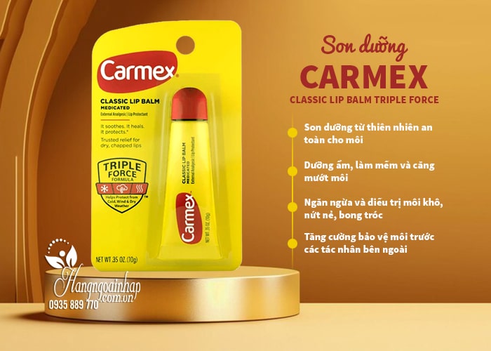 Son dưỡng Carmex Classic Lip Balm Triple Force tuýp 10g  12