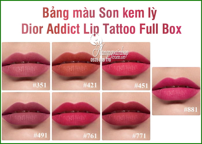 Son kem lỳ Dior Addict Lip Tattoo Full Box chính hãng 8