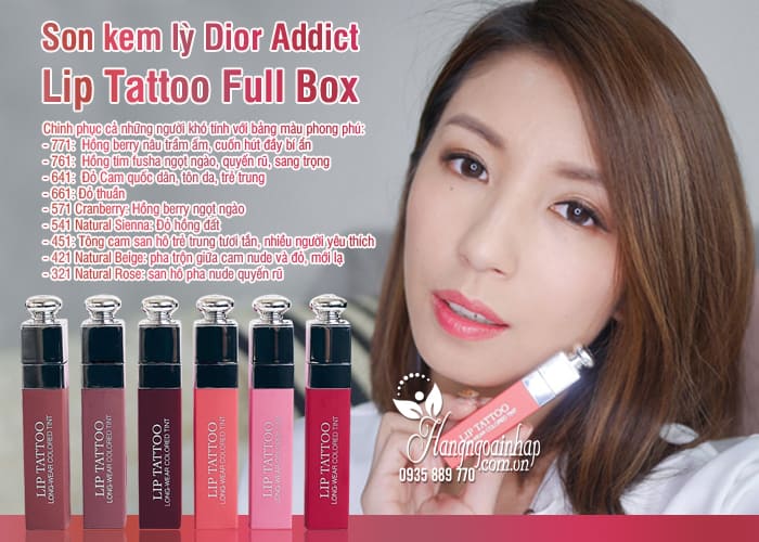 Son kem lỳ Dior Addict Lip Tattoo Full Box chính hãng 6